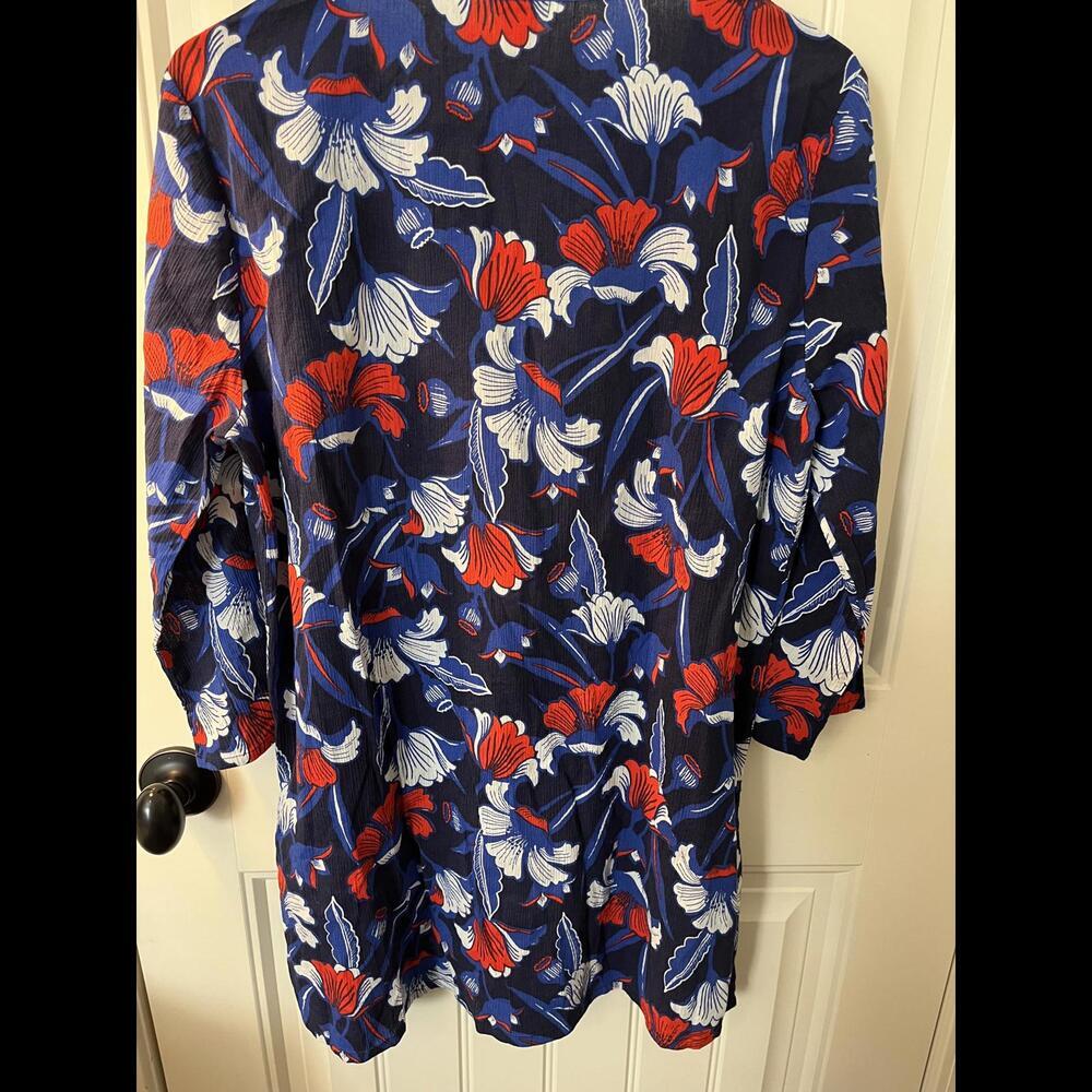 J.Crew Floral Cotton Tunic - Size L